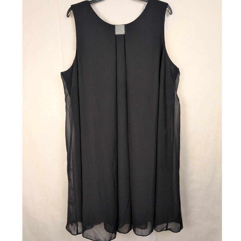 JBS black sheer layered chiffon dress Size 22W Cocktail Wedding Event Feminine